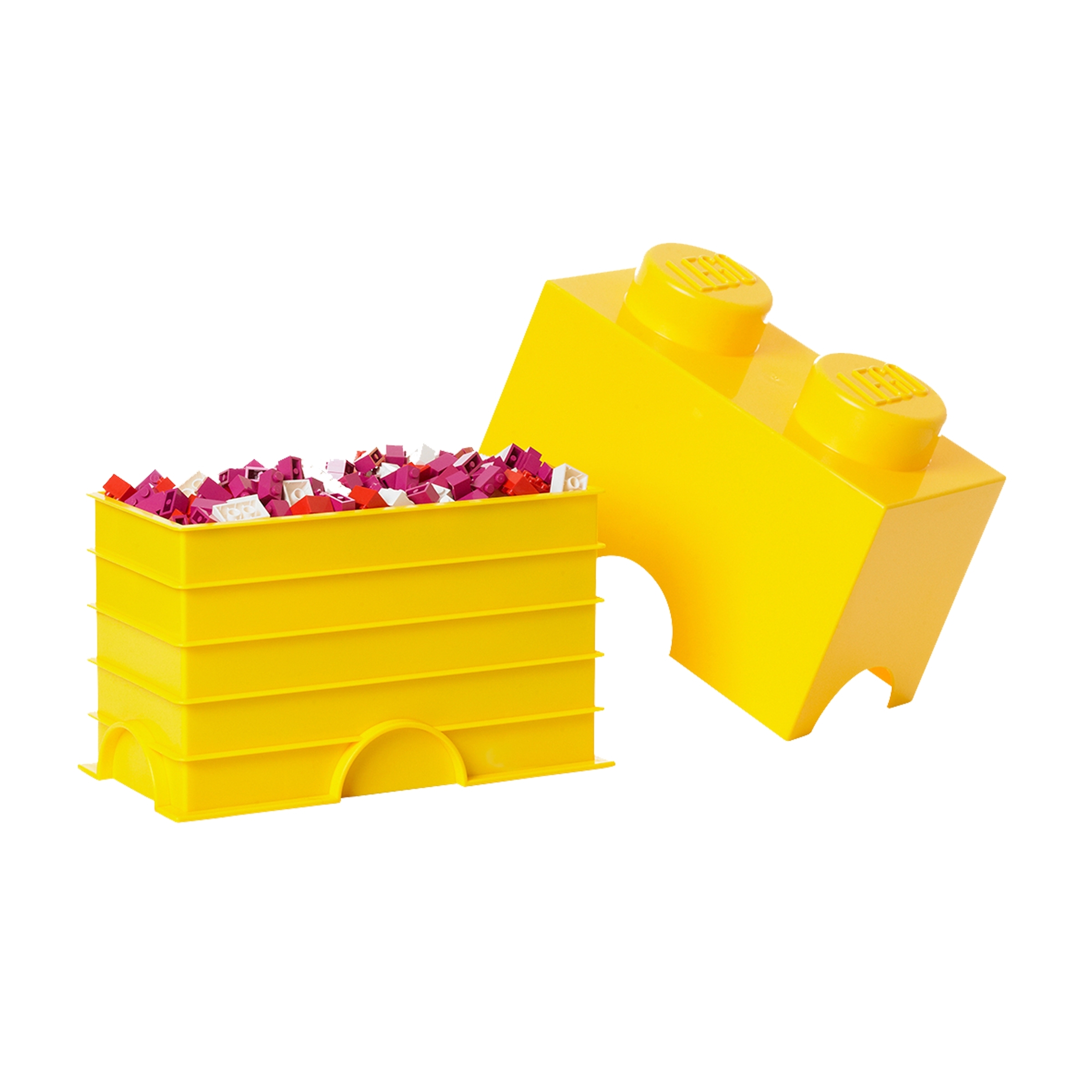 Lego 2-Stud Yellow Storage Brick - Image 2
