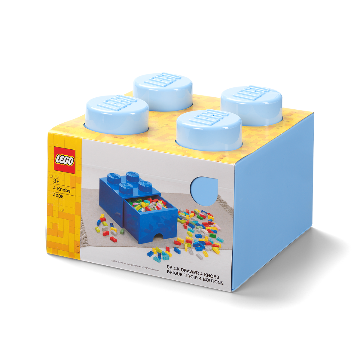 4-Stud Brick Drawer – Light Blue - Image 2