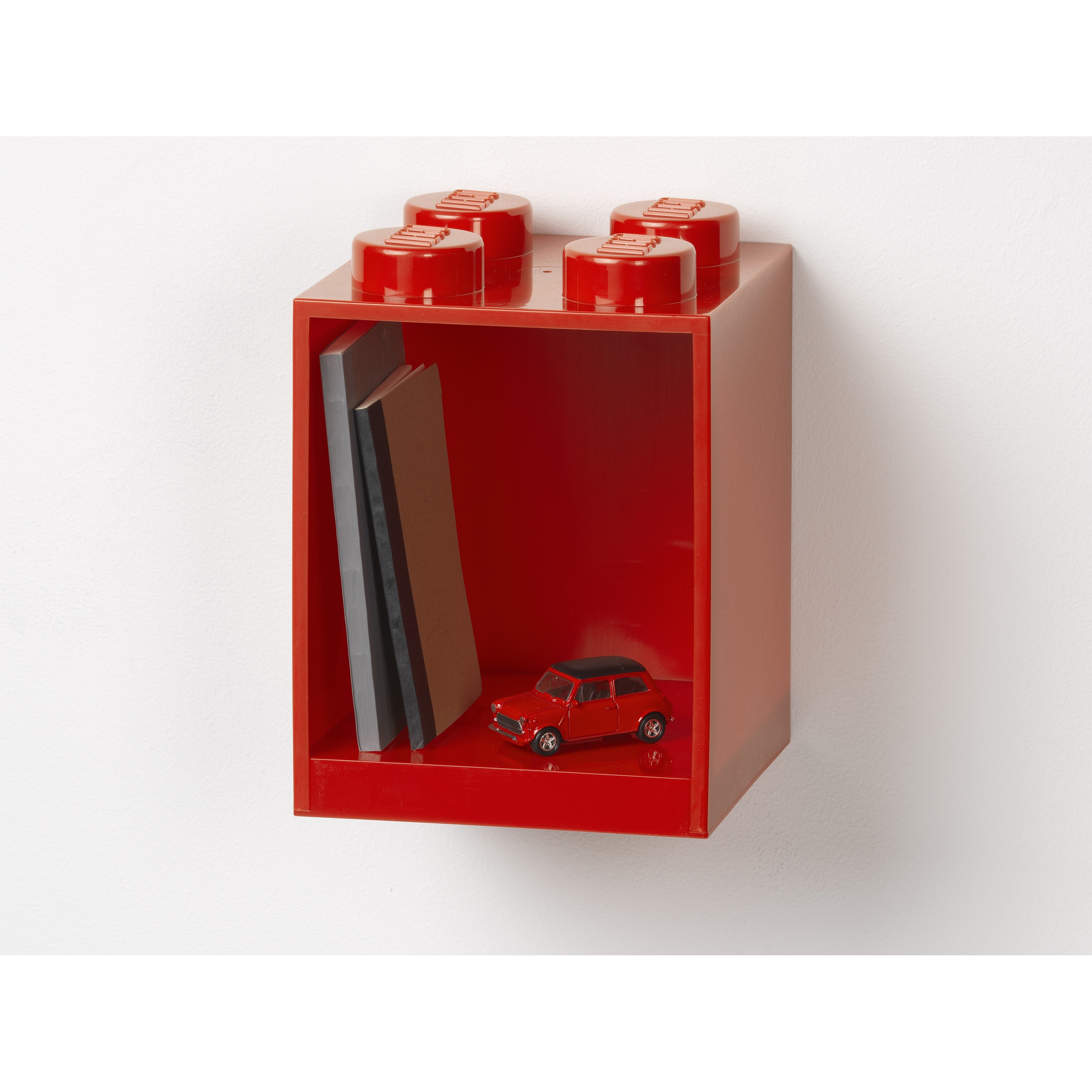 4-Stud Brick Shelf – Bright Red - Image 3
