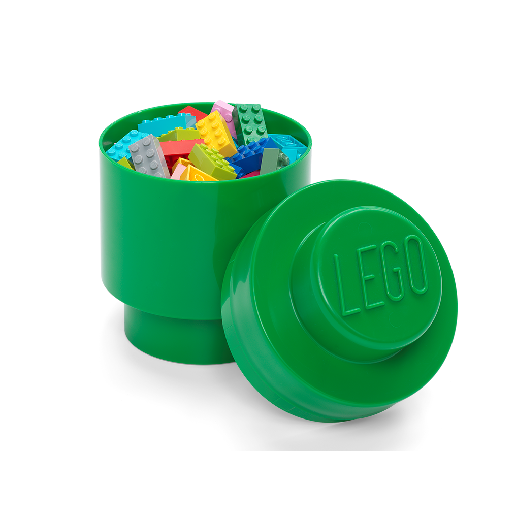 1-Stud Round Storage Brick – Green - Image 2