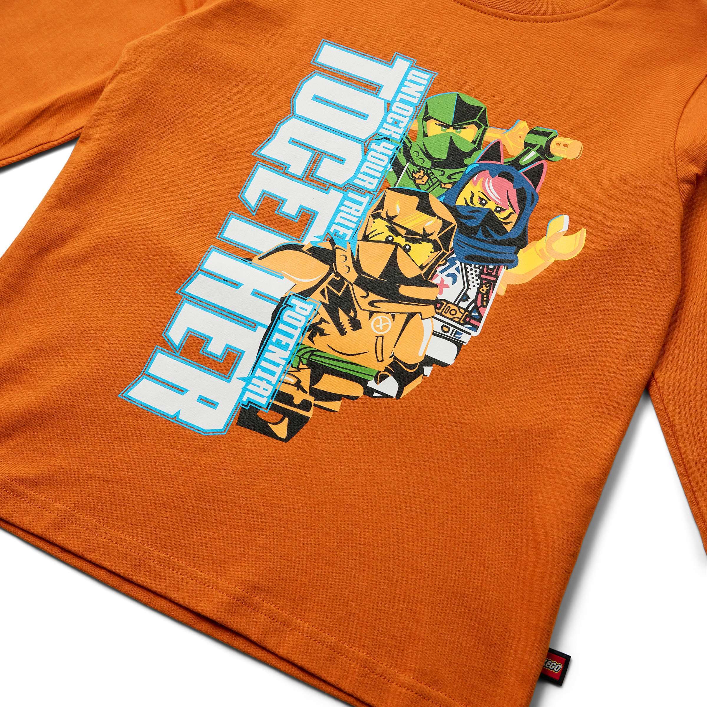 Kids Long-Sleeve T-Shirt – Dark Orange - Image 2
