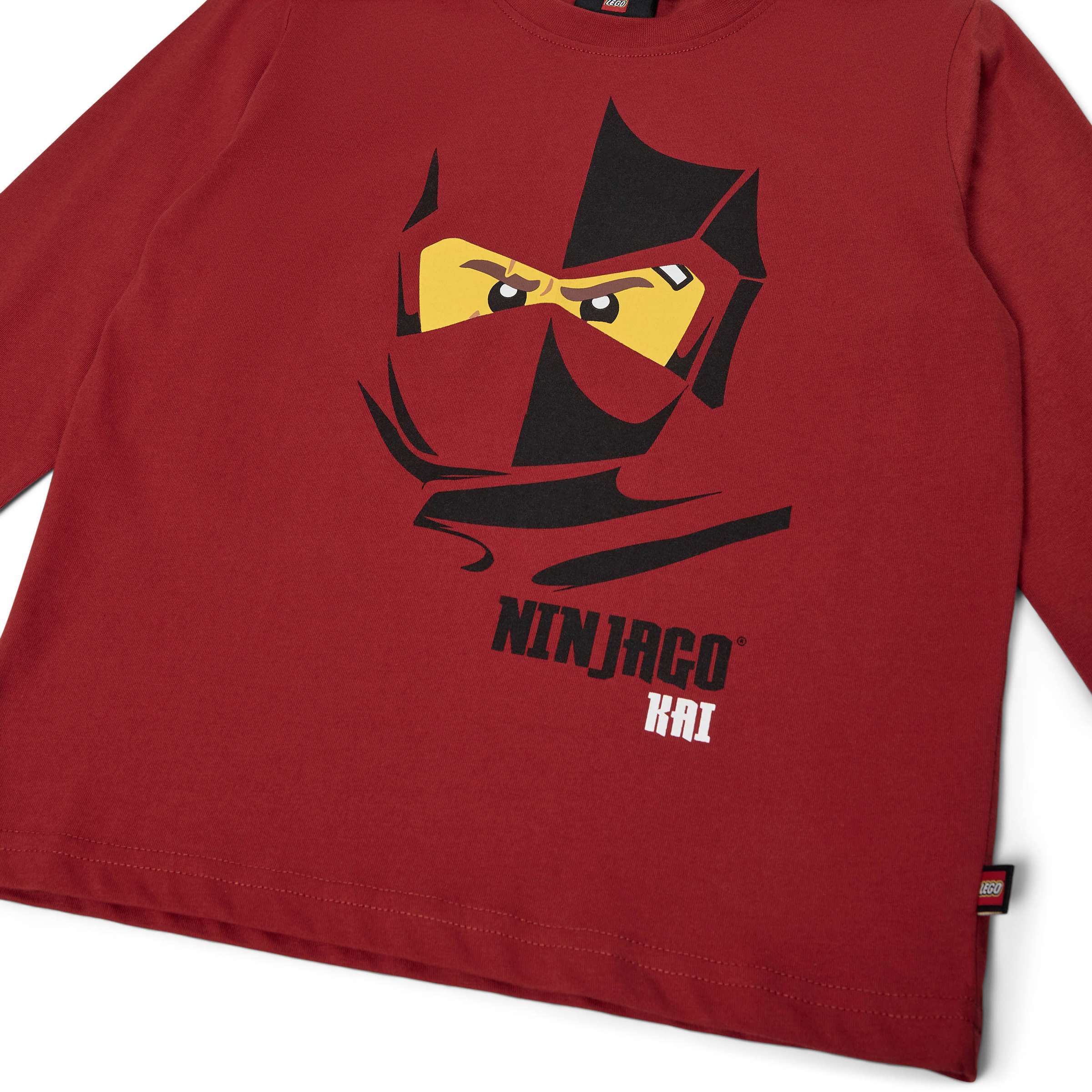 Kids Long-Sleeve T-Shirt – Dark Red - Image 2
