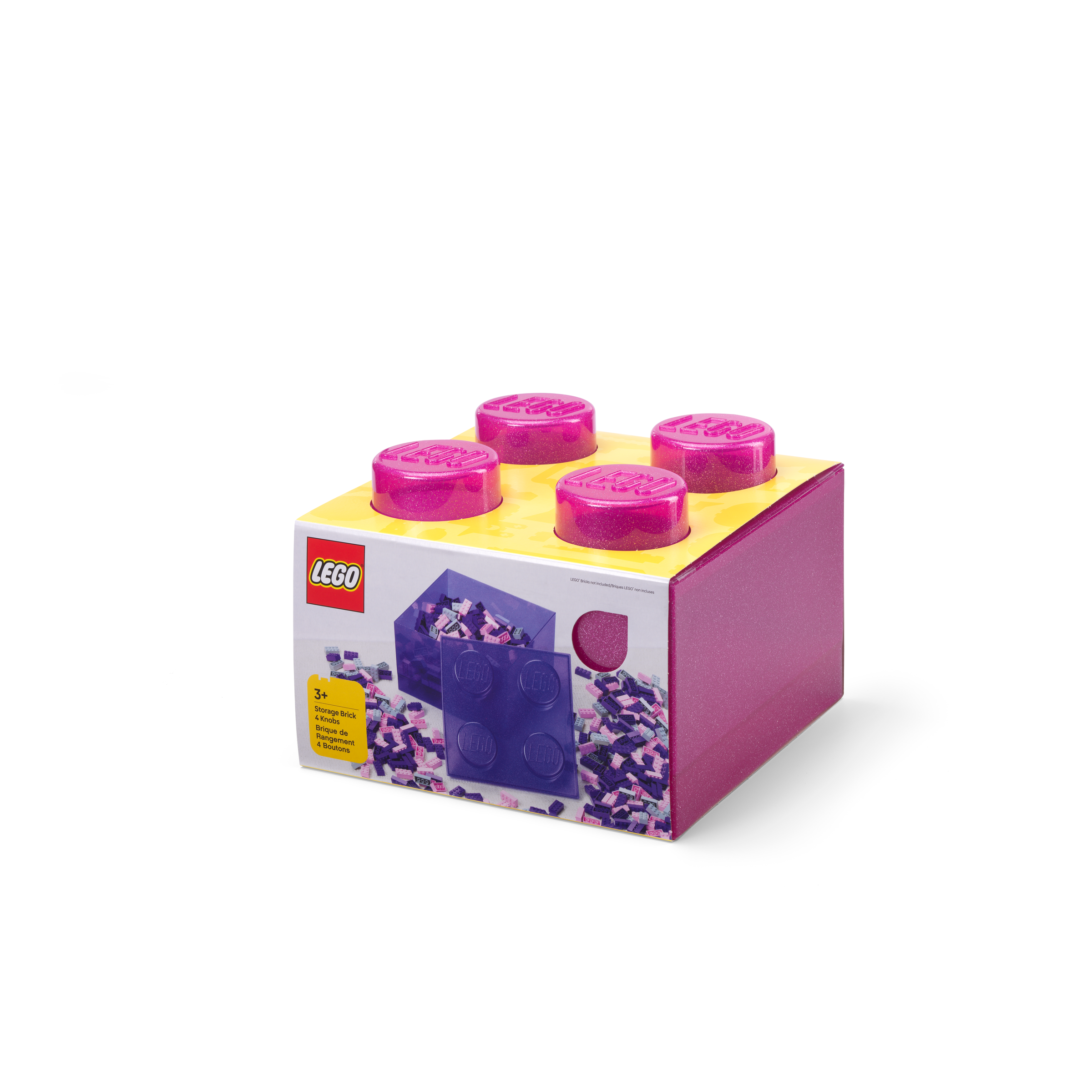 Pink Clear Brick-Shaped Storage Box - Image 2