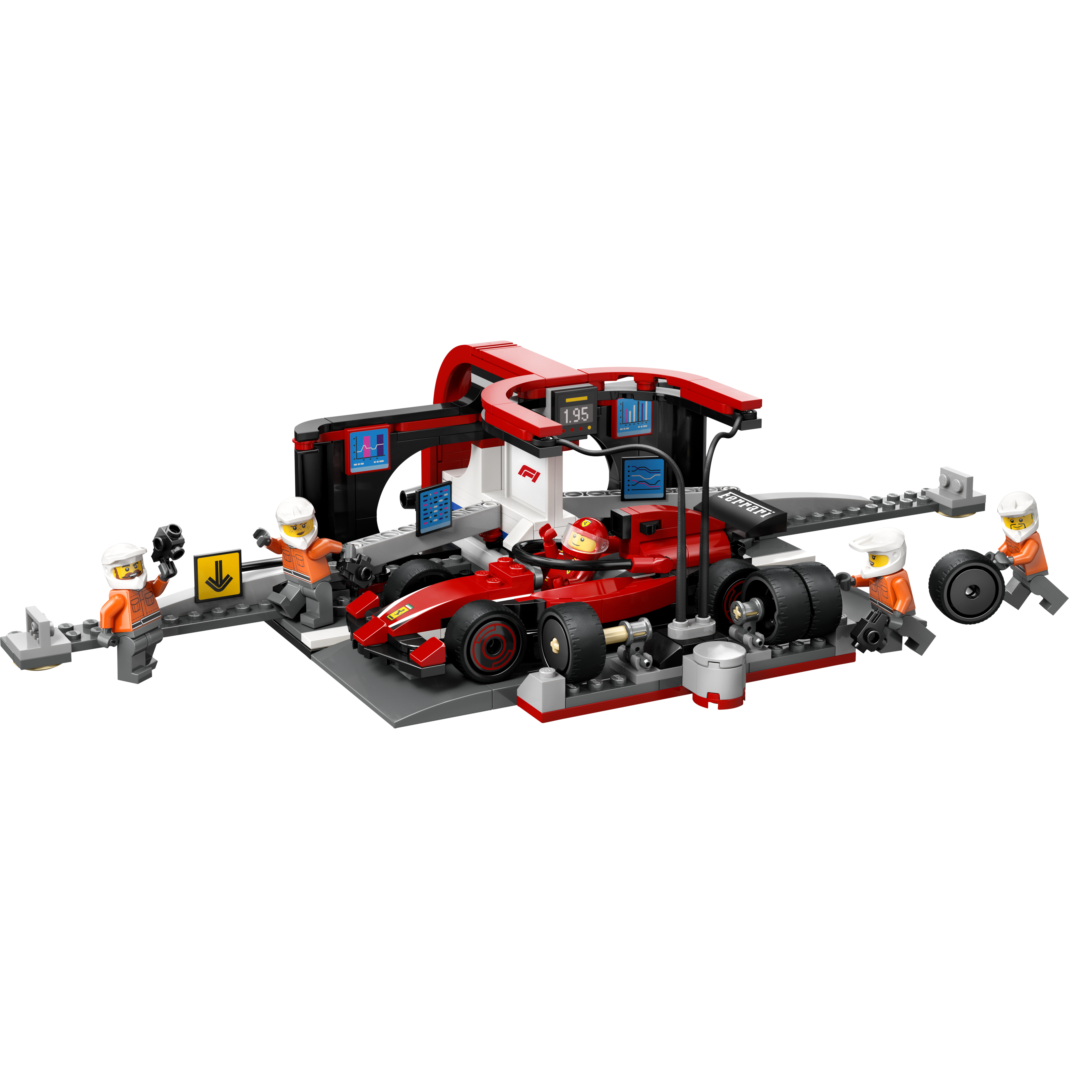 F1 Pit Stop & Pit Crew With Ferrari Car