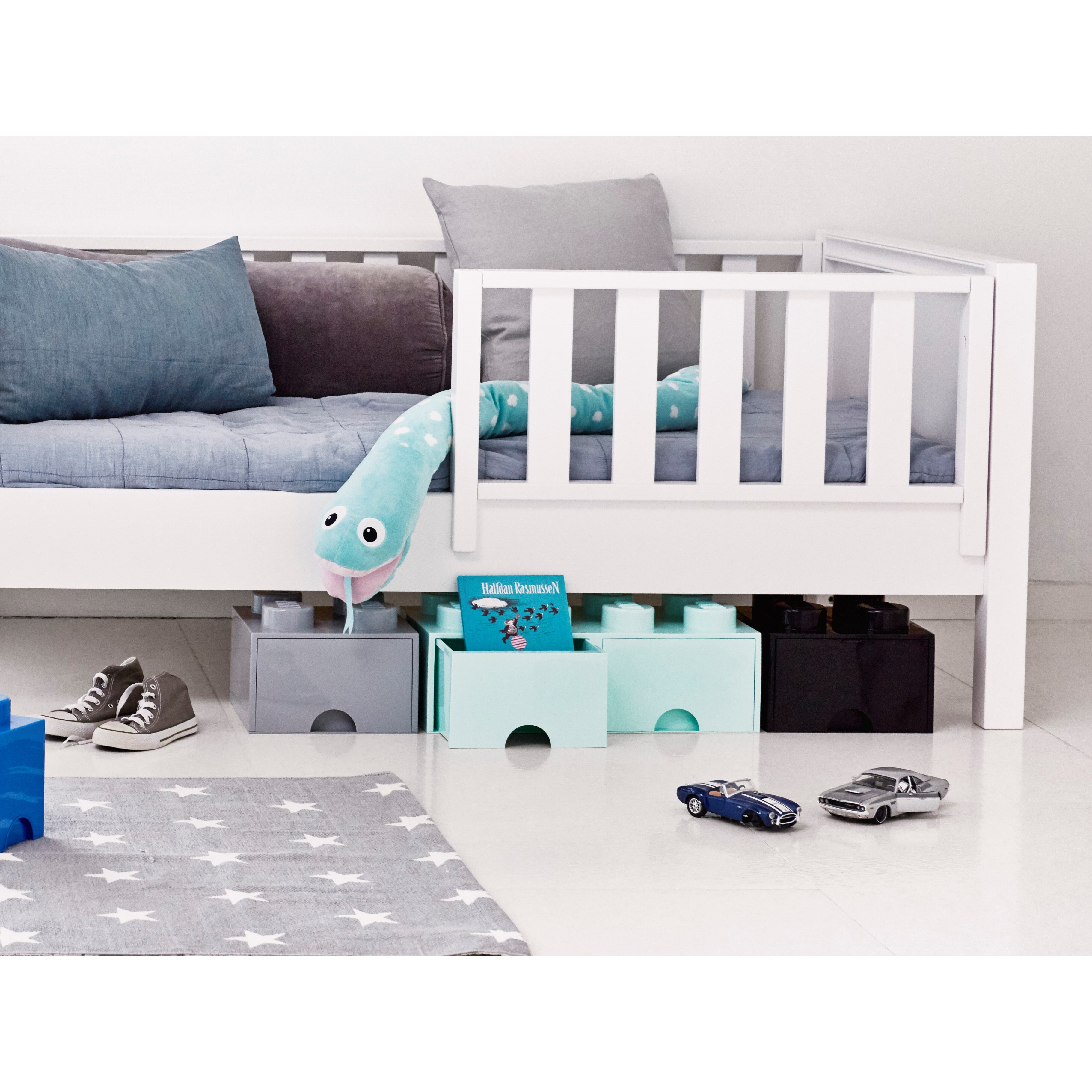 Lego 4-Stud Aqua Light Blue Storage Brick Drawer - Image 4