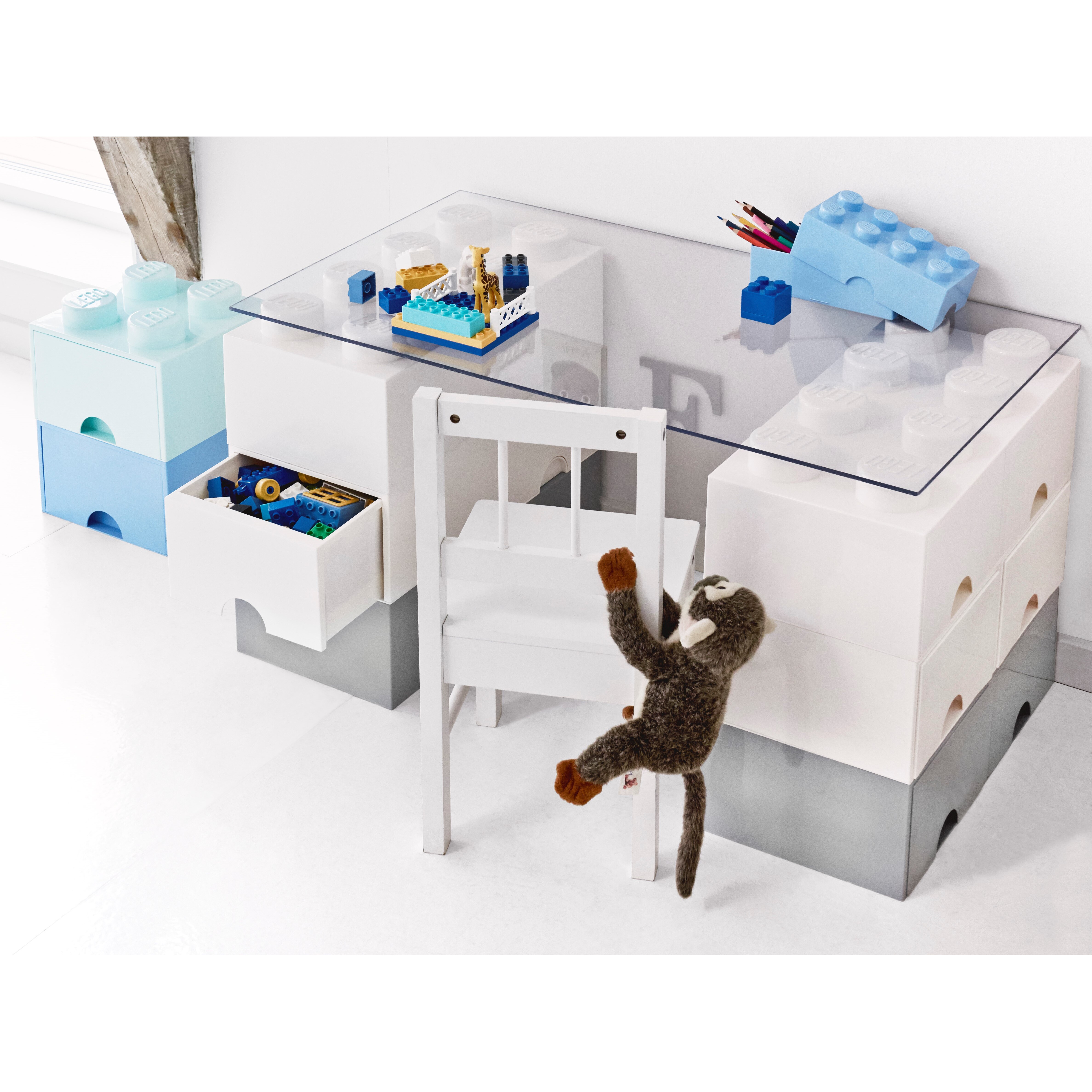 4-Stud Brick Drawer – White - Image 3